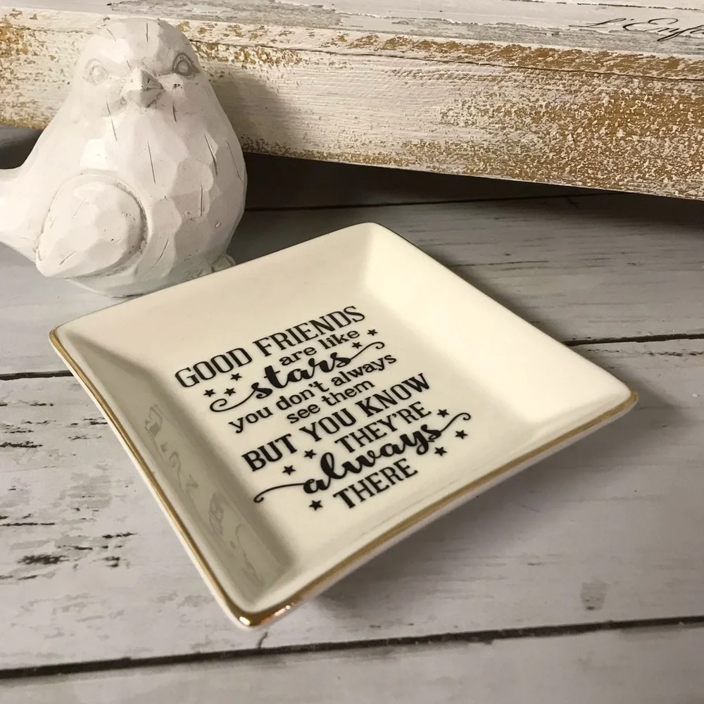 Ceramic Friendship Ring & Jewelry Holder / Trinket Dish, Ivory, Ring Holder